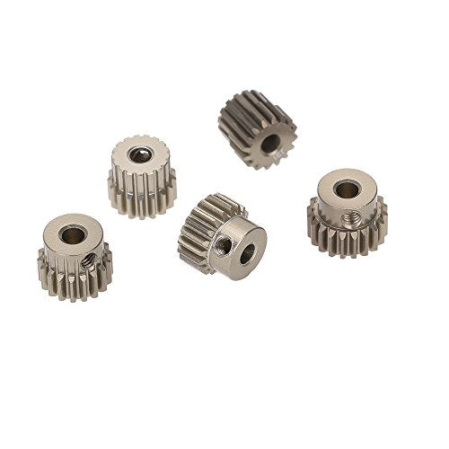Globact 48DP 3.175mm 16T 17T 18T 19T 20T Pinion Motor Gear for 1/10 RC Car Brushed Brushless Motor | 0.53 Mod 48 Pitch 3.175mm Shaft Pinion Gear fits 1/10 RC Car Brushed Brushless Motor