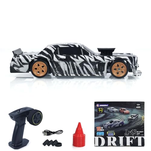 TOUCAN RC HOBBY 1:43 RTR Race Car Gyro Drift Car 4WD Traffic Cones Mini for Men with a Gyro (Camouflage) for Ages 14+ - color: 4301gyro