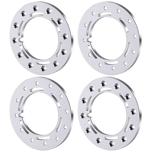 Aluminum 1.55inch Beadlock Ring 1Set/4PCS for AXIAL UTB18 D90 TF2 CC01 AX90069 MST JIMNY 1/10 RC Crawler Truck Car Wheels (Silver) - color: Silver
