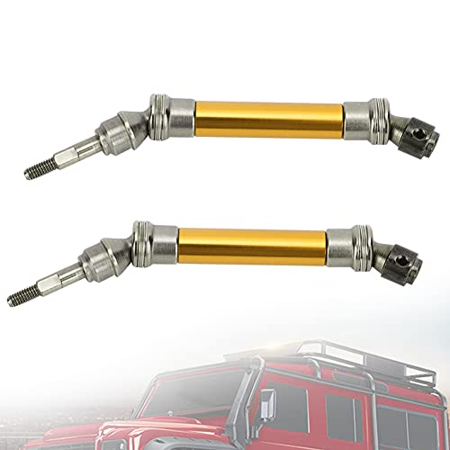 2Pcs RC Car Front Shaft Stainless Steel Rear Drive Shaft Universal Driveshaft Fit for Traxxas RC Truck Upgrades Parts (Yellow) - color: Yellow