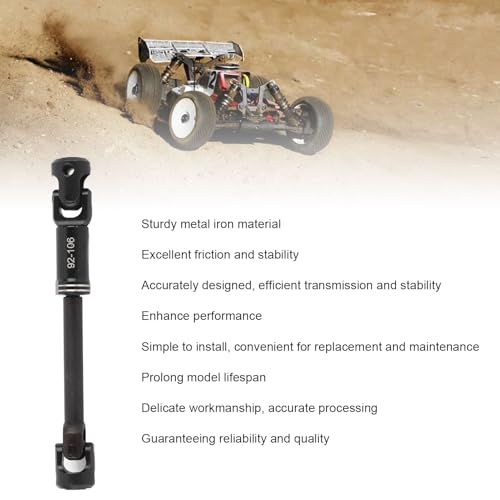 RC Drive Shaft, Metal RC Car Crawler Drive Shaft with Screws for SCX10 1/10 Cars (92-106MM - size: 92-106MM
