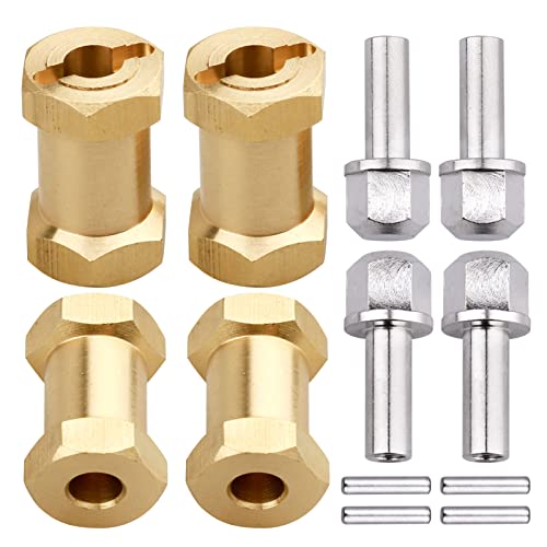 RC Hex Hub 12mm Brass Wheels Hex Hubs Extension Hex Drive Adapter Spacers for 1/10 RC Crawler Axial SCX10 90046 D90, 4-Pack (20mm) - size: 20mm
