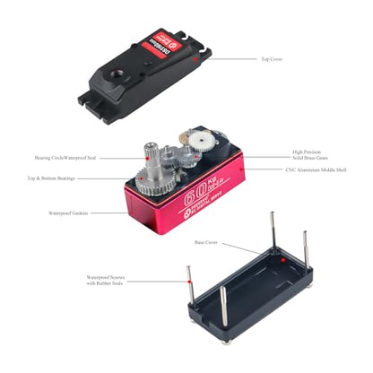60KG DS5160 SSG HV Digital Servo, 270 Degree Waterproof Full Metal High Torque RC Servo for 1/5 Scale HPI Baja 5B SS RC Crawler Robotic Arm Truck (1Piece) - style: 1Piece