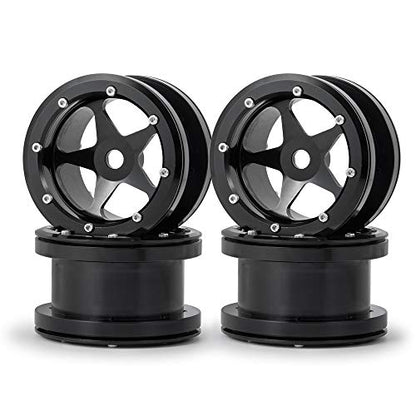 MOHERO 2.2” Alloy Beadlock Wheels Rims 40mm for 1/10 Axial Wraith 90018 90048 90053 RBX10 Gen7 Gen8 TRX6 SCX10-III RC Rock Crawler Upgrade Parts (Black) - color: Black
