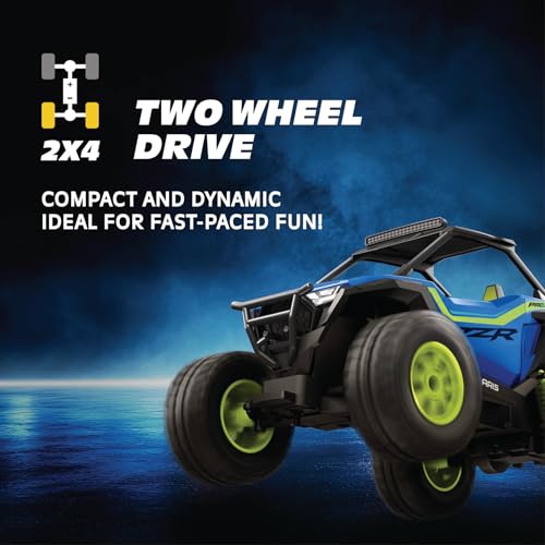Polaris RZR Remote Control UTV – 1:14 Scale 2WD RC Car, Officially Licensed Polaris RZR, Full-Function 2.4GHz Radio Control, USB Rechargeable, Ready to Run, Blue - color: Blue