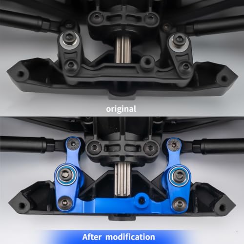 Blue Front Steering Assembly for Tra-xxas 1/16 Mini Maxx Slash XRT | 4WD RTR Brushless Monster Truck RC Car Upgrades Parts Aluminum Bellcrank - color: Blue