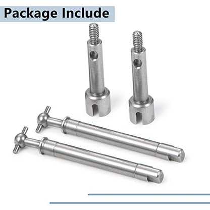 MORLORDY 2Pcs RC Stainless Steel Front Drive Shaft Steering CVD Set for 1/24 RC Crawler Car SCX24 Upgrades AXI90081 AXI00001 AXI00002 Deadbolt C10 JLU Accessories