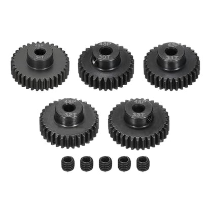 48 P Steel Pinion Gear Set 30T 31T 32T 33T 34T for 3.175 mm Shaft Hardened Steel Pinion Gear with Screws for RC Car Motor