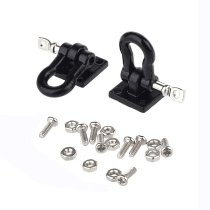 1/10 RC Trailer Chain Tow Hook Rope Buckle Winch Shackles Black3 | For TRX4 Axial SCX10 Wraith 90081 Tamiya D90 TF2 CC01 Truck Crawler RC Decor Parts,Steel Tow Rope,U Shaped Hook