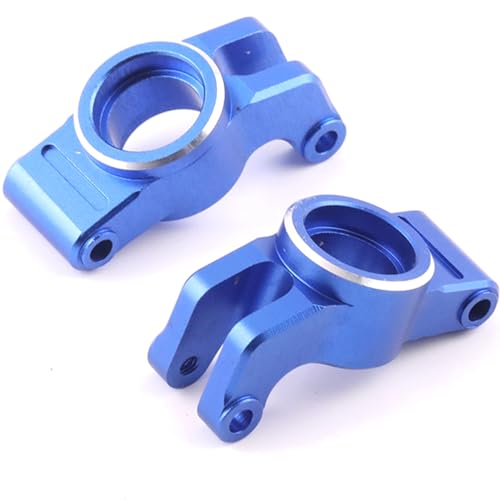 Rear Hub Set Aluminium Upgrade Parts for Arrma 1/18 Granite Grom Mega 380 Brushed 4X4 Monster Truck & Typhon Grom Mega 380 Brushed 4X4 Small Scale Buggy, Rear Axle Carriers Hub Set, Blue (2PCS) - style: Rear Hub- Blue