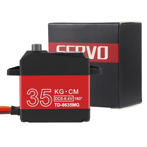 2PACK 35KG RC Servo High Torque Servo Motors, Metal Gear, Waterproof, 180 Rotation, Compatible with 1/6-1/12 RC Cars & Robots - color: 35kg