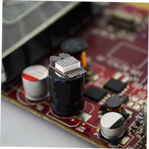 jojofuny 2pcs Lipo Battery Voltage Checker Low Voltage Alarm Compact Rc Battery Tester Monitor