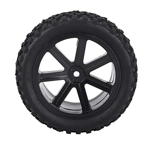 RC Crawler Tires, Durable Rubber Off-Road Grip, 1/10 Scale RC Tires 4pcs Black Wheel Set for RC Enthusiasts, Off-Road Racing, Crawling Adventures