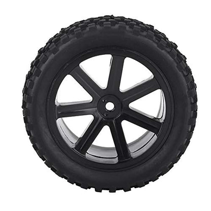RC Crawler Tires, Durable Rubber Off-Road Grip, 1/10 Scale RC Tires 4pcs Black Wheel Set for RC Enthusiasts, Off-Road Racing, Crawling Adventures