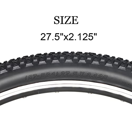 Hycline Mountain Bike Tire: 20/24/26/27.5-inch Folding Replacement High-Performance Wear-Resistant Bicycle Tires for MTB Off-Road Bike - size: 27.5x2.125 30TPI, style: Qty 2 Tires