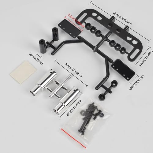 1/10 Flat Run Drift Dual Exhaust Pipe License Plate Frame Kit for 1/10 RC Drift Touring Car Traxxas Tamiya MST Body Accessories