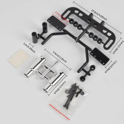 1/10 Flat Run Drift Dual Exhaust Pipe License Plate Frame Kit for 1/10 RC Drift Touring Car Traxxas Tamiya MST Body Accessories