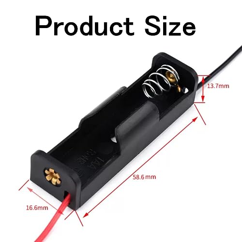 10 Pcs AA Battery Holder 1 Cell with Wire Leads, 1xAA Battery Shell Case for Technology Production Toy Models Accessory DIY - size: 1AA open