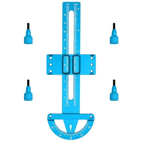 Aluminum Shock Synchronizer Ruler Balance Measurement Tool Compatible with 1/10 1/12 Axial SCX10 TRX4 Tamiya TT02 TT02 CC01 MST XV01 TF2 RC Car (Blue) - color: Blue