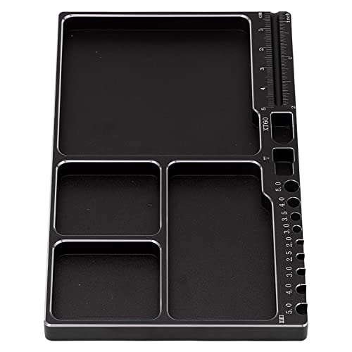 Oumefar RC Repair Screw Tray, Magnetic Parts Tray Sturdy Large Space Portable Size for RC Car(Black) Tools