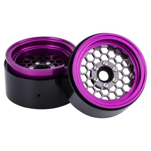 4PCS Beadlock Rims 1.9 Inch Wheels RC Rim Hub Aluminum Beadlock Rims for Traxxas TRX4 TRX6 Redcat GEN7 GEN8 Rc4wd D90 Axial SCX10 SCX10 II 90046 SCX10 III AXI03007 12mm Hex 1/10 RC Crawler (Titanium)