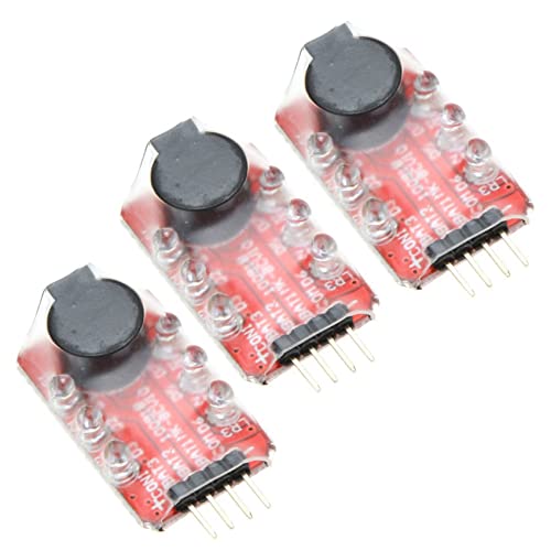 KTELI 3X Loud Hailer Lipo Battery Voltage Alarm Display Checker 2-3S LED Display for RC Helicopter Quadcopter Car Battery, 750016897