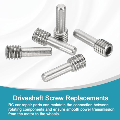 MECCANIXITY 5 Pack Driveshaft Screw Pins, M4x12x4mm Universal Stainless Steel Drive Shaft Screw Pins, RC Car Repair Parts for Electric Car/Truck Replacement - size: M4x12x4mm