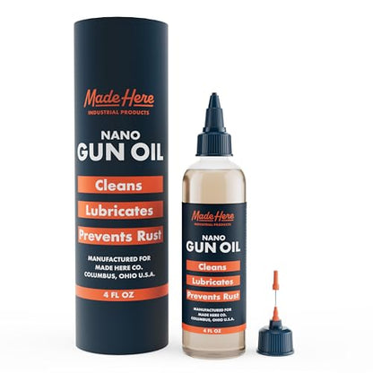 Made Here Premium Lubricating Gun Oil with Nano Technology – Made in The USA – Superior Corrosion Protection & Long-Lasting Performance – 4oz - size: Gun Oil 4 Oz (Pack of 1)