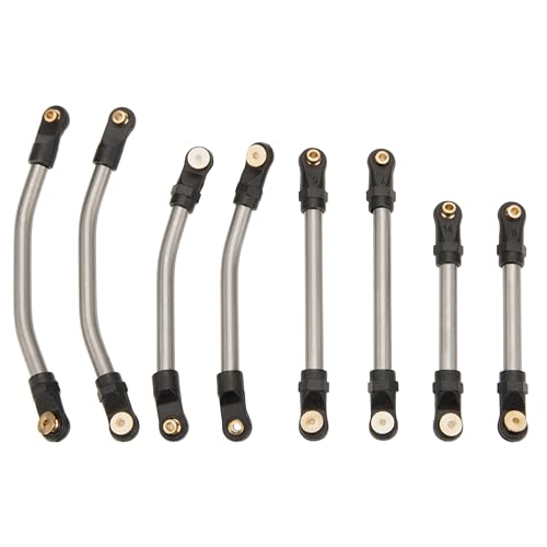 MEUS Racing SCX24 Links Double Bent Links High Clearance Chassis Links Set for Axial SCX24 C10 Bronco Wrangler 1/24 RC Crawler (Titanium Alloy) - color: Titanium Alloy