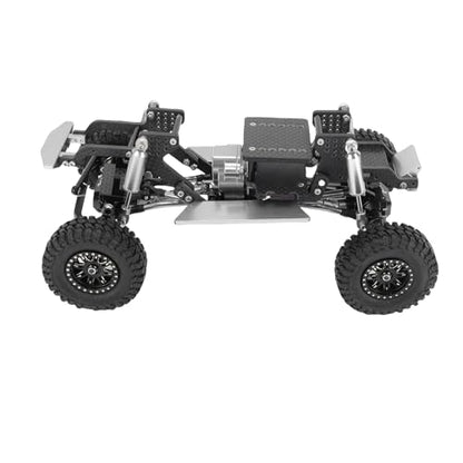 Asixxsix RC Crawler Chassis Frame Kit, Lightweight Strong Modular Design RC Upgrade Parts, Composite Material Chassis Frame Kit with Easy Installation for Ascent 18 1/18 Crawler (Black and Silver) - color: Black and Silver