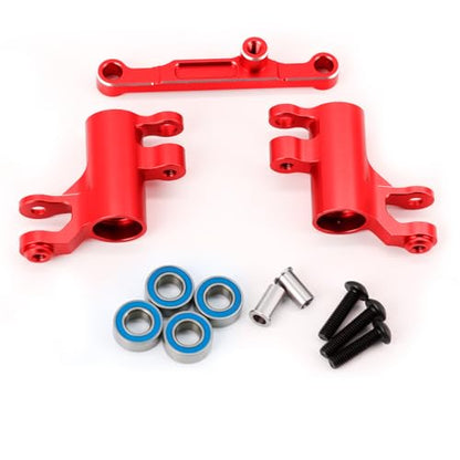 Aluminum Alloy Bellcrank Assembly with Drag Link Upgraded Parts for 1/16 Mini Maxx/Mini XRT,Replace#10743 (Red) - color: Red