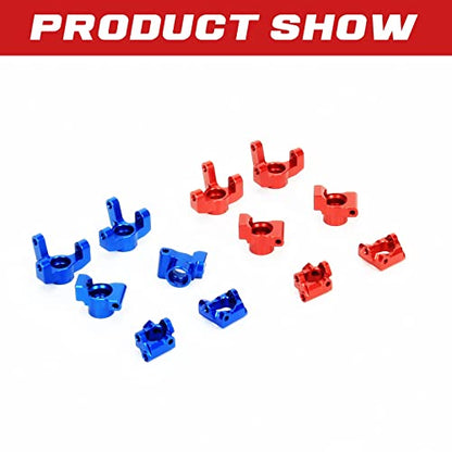 RCAWD Front Spindle Steering Hub Carrier& Caster Block, Front Camber Block C Hub& Rear Hub Carrier for 1/18 Losi Mini-T 2.0,1/16 Losi Mini-B Upgrades Parts #LOS214006, #LOS311005, #LOS214005 Red