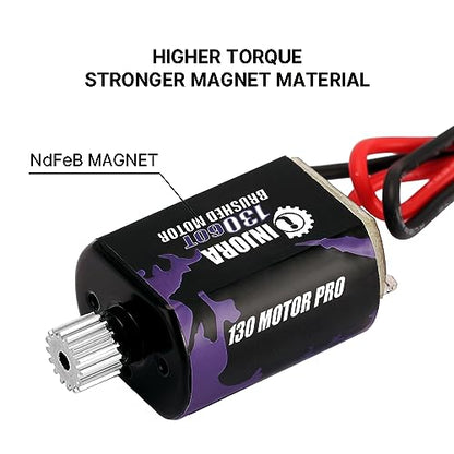 INJORA 130 Brushed Motor 60T with Steel Pinion for 1/24 FMS FCX24 FCX18