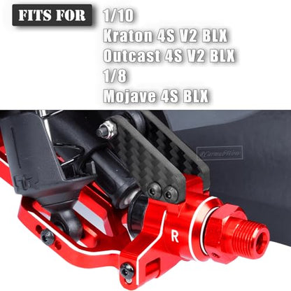 RC Alloy Aluminium Front Steering Blocks & Caster Blocks & Rear Stub Axle Carriers Upgrades Part for 1/10 Kraton 4S BLX,Outcast 4S BLX,1/8 Mojave 4S BLX,Red - color: Red(1set)