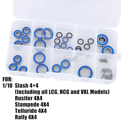 RC Sealed Bearings Kit Upgrade Parts for 1/10 Slash 4WD LGC HCG and VXL,Rustler/Stampede/Telluride/Rally 4X4.Navy Blue. - color: Navy Blue(for 1/10)