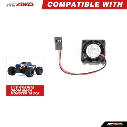 RCAWD 25 * 25 mm RC Motor Cooling Fan Heatsink eg for ARRMA Typhon Granite Mojave Grom & Hobby RC Model