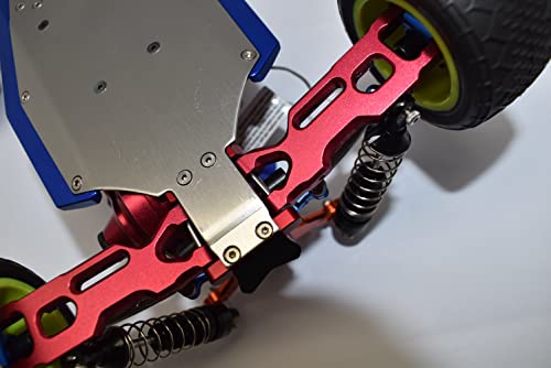 2Pc Upgrades Aluminum Rear Lower Suspension Arm Mount with 1/18 Mini-T 2.0 Stadium Truck Los01015 Rc Cars by GPM (Orange)