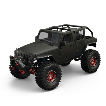 1/10 RC Jeep Wrangler Convertible Hard Shell Kit, for 1/10 RC Crawler TRX4 Axial SCX10 90046 90027 313 Wheelbase Shell Modification Accessories (Matte Black) - color: Matte Black