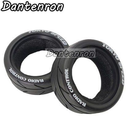 1/10 On Road Tires RC Soft Rubber Street Touring Tyres OD 65mm For 1:10 Rally Racing Drift Car Tamiya TT01 TT02 XV01 TA06 A959 PTG2 HPI KYOSHO HSP PTG2 Traxxas RC On-Road Wheels Rims 4PCS