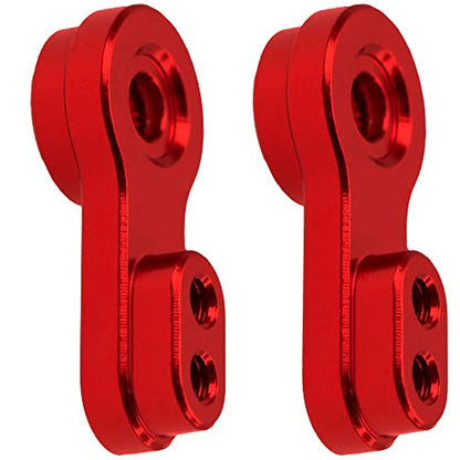 2Pcs ShareGoo Aluminum FCX24 Servo Arms RC Steering Servo Horn Compatible with FMS FCX24 1/24 RC Car (Red) - color: Red