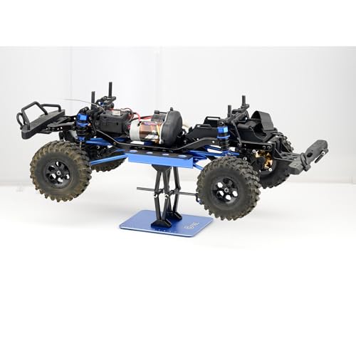 RC Car Adjustable Height Work Stand with Screwed Tray Made of Aluminum Alloy Suit for TRX4M Axial Arrma Redcat Losi Etc 1/8 1/10 1/12 1/14 1/16 1/18 RC Car Tool Set (Blue) - color: Blue