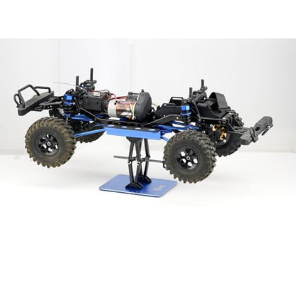 RC Car Adjustable Height Work Stand with Screwed Tray Made of Aluminum Alloy Suit for TRX4M Axial Arrma Redcat Losi Etc 1/8 1/10 1/12 1/14 1/16 1/18 RC Car Tool Set (Blue) - color: Blue