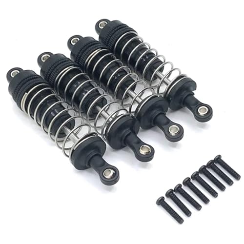 RC Cars Spare Parts for Wltoys 144001 144002 144010 124007 124008 124016 124018 124019 Metal Shock Absorber Oil Damper RC Car Upgrade Parts(Black) - color: Black