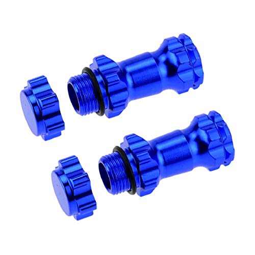 4PCS 17mm Aluminum Wheel Hex Hub 30mm Extension Adapter Capped Longer Combiner Coupler with Anti-Dust Cover for 1:8 RC Model Car Truck,Blue