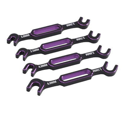 Dpofirs Compact RC Universal Wrench Kit 8pcs | 3.0-6.0mm Turnbuckle Nut Ball Joint Remover for Boat Crawler Car (Purple) - color: Purple
