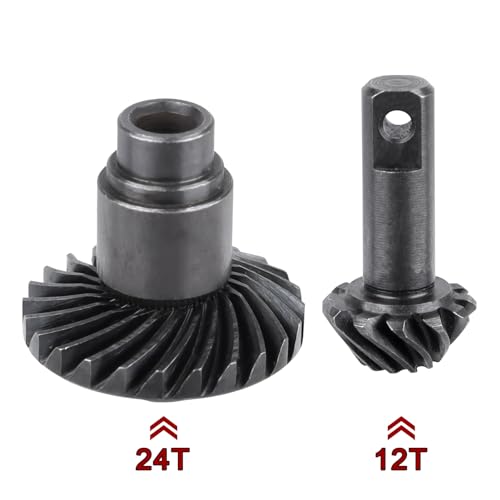 Steel 12T/24T Pinion Gear Differential Helical Gear Set Front Rear Axle Gears for TRX4M Bronco Defender K10 F-150 High Trail Upgrades 1/18 RC Crawler