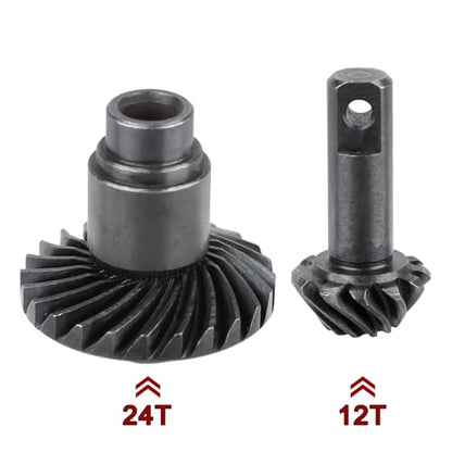 Steel 12T/24T Pinion Gear Differential Helical Gear Set Front Rear Axle Gears for TRX4M Bronco Defender K10 F-150 High Trail Upgrades 1/18 RC Crawler