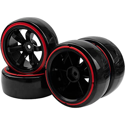 1/10 RC Drift Car Tires Hard Plastic Tyre & 12mm Hex Hub Wheel Rims 6 Spoke & 1/10 RC Drift Car Tires Hard Plastic Tyre & 12mm Hex Hub Wheel Rims 6 Spoke