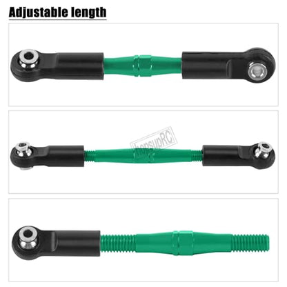 RC Adjustable Turnbuckles Camber Upgrades Part for 1/8 Typhon 4WD 3S MEGA 550 BLX,1/10 Big Rock 4X4 V3 3S BLX RC Car,Tie Rod Set Link Linkage Rod,Adjustable Links Steering Links,6PCS(Green). - color: Green(6pcs)