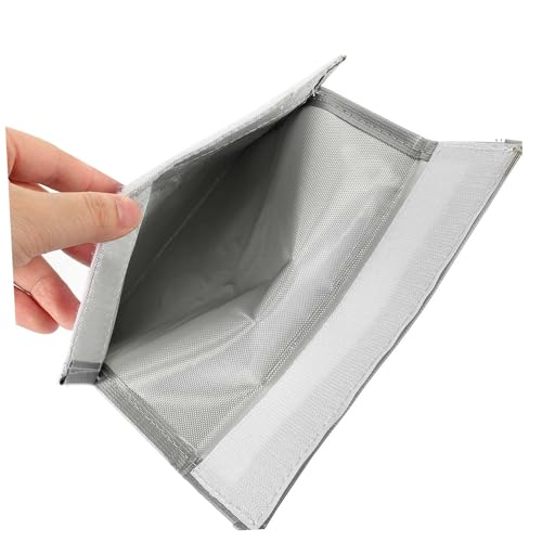 Sewroro Lipo Battery Fireproof Bag Rc Battery Safety Charge Pouch Fire-Resistant Storage Sack for Charging and Storing Lipo Packs Protects Workshop Home and Family 9.05X7.08In